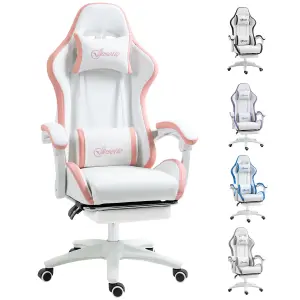 Vinsetto Racing Style Gaming Chair with Reclining Function Footrest, Pink