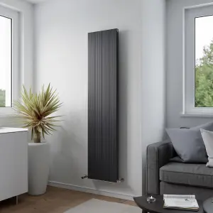 Agadon Madrid Aluminium Designer Radiator 1800 x 400 mm Anthracite - 3365 BTU - 10 Years Guarantee