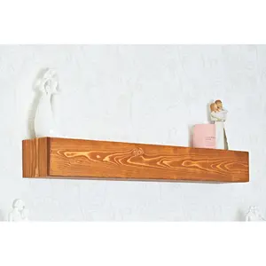 Lulger Floating Shelf with Reclaimed Wood Dark Walnut / 10cm H x 86cm W x 14.5cm D