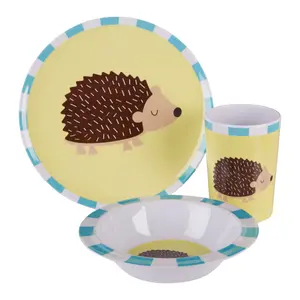 Interiors by Premier Vibrant Kids Harry Hedgehog Dinner Set, Durable Children Dining Set, Compact Harry Hedgehog Dining Set