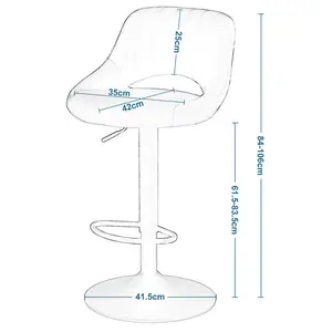 Height-adjustable Simonsen bar stool (Set of 2) Grey