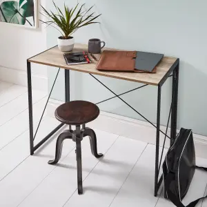 House of Home Multifunction Folding Desk Portable Compact Computer Table Brown 100cm