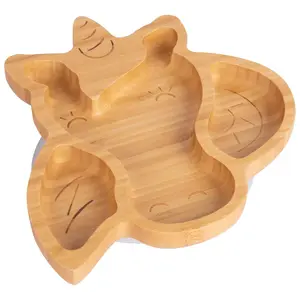 Tiny Dining - Children's Bamboo Suction Unicorn Plate - White