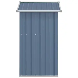 Garden Shed Galvanised Steel Outdoor Shed Bin Storage Grey