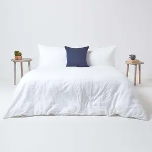 Homescapes Navy Blue European Linen Pillowcase, 40 x 40 cm