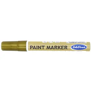 Oil-based Paint Marker Pen Permanent for Tyres Rubber Stone Leather Fabric Plastic Glass (Gold)