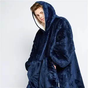 Navy Oodie Hooded Blanket