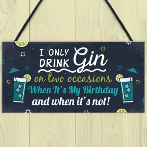 Red Ocean Funny Gin Sign Birthday Gift For Gin Lovers Hanging Gin Tonic