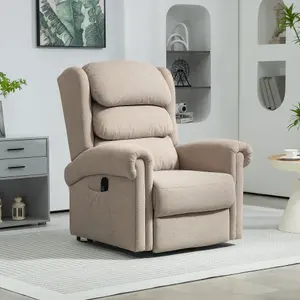 HOMCOM Power Lift Recliner Chair for Elderly with Remote Control, Khaki