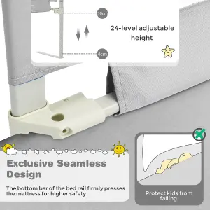 Costway 145 cm Toddler Bed Rail Infant Safety Bed Guardrail