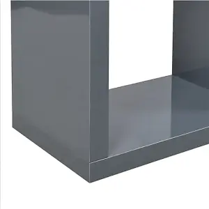 Quinto High Gloss Shelving Unit In Grey