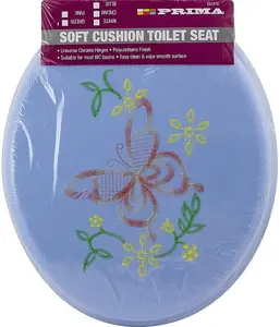 Soft Cushion Toilet Seat 18 Inch Home Bathroom Wc Easy Wipe Chrome Hinges