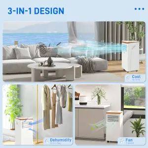 HOMCOM 9000 BTU Portable Air Conditioner 4 Modes LED Display Timer Home Office