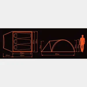 Eurohike Cairns 3 Man DLX Nightfall Tent with Darkened Bedroom