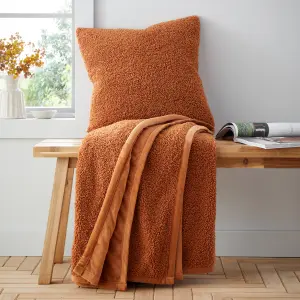 Catherine Lansfield So Soft Velvet Boucle 130x170 cm Blanket Throw Caramel