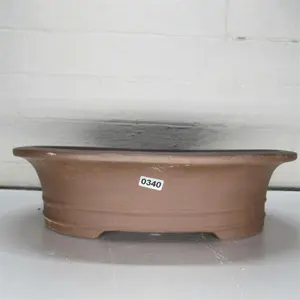 31cm Unglazed Bonsai Pot Oval - 31cm x 24cm x 8cm - Oval - Brown