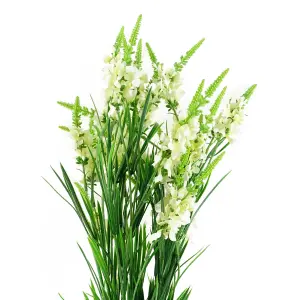 Pack of 6 x 80cm White Larkspur Artifical Stem