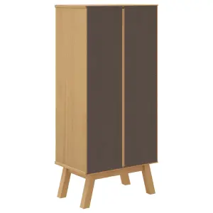 Berkfield Shoe Cabinet OLDEN Grey and Brown 55x35x120cm Solid Wood Pine