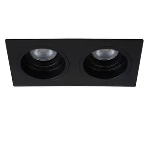 Lucide Embed Modern Recessed Downlight - 2xGU10 - Black