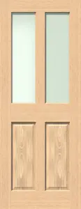 Green & Taylor Traditional Oak 2 Lite Frosted Glass Internal Door