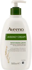 Aveeno Moisturising Cream (1X 500Ml), Nourishing Body Lotion With Hydrating Colloidal Oatmeal, Full Body Moisturiser For Dry And Sensitive Skin,