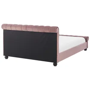 Velvet EU King Size Bed Pink AVALLON