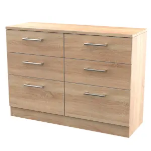 Ready assembled Oak effect 6 Drawer Chest of drawers (H)795mm (W)1120mm (D)415mm