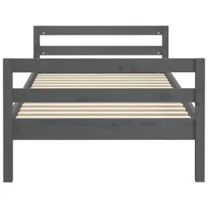 Berkfield Bed Frame Grey 90x200 cm Solid Wood Pine