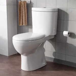 Nes Home Close Coupled Round Cloakroom Toilet with Seat and Cistern White