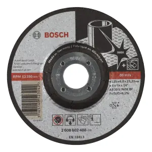 Bosch Professional Expert Inox Grinding Disc with Depressed Centre AS 30 S INOX BF - 125mm x 6.0mm