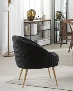 Beliani Modern Armchair TROMSO Velvet Black