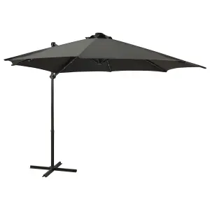 Berkfield Cantilever Umbrella with Pole and LED Lights Anthracite 300 cm