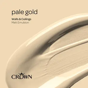 Crown Walls & Ceilings Matt Emulsion Paint Pale Gold - 5L