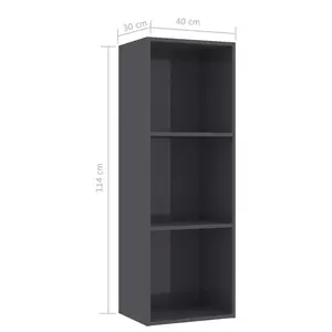 Attwood Bookcase Sonoma Oak/White / 114cm H x 40cm W x 30cm D