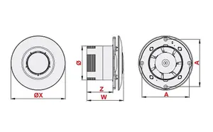 Modern Ceiling Bathroom Extractor Fan 100mm with Timer and Ball Bearing