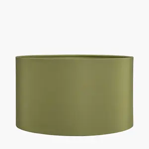 25cm Sage Poly Cotton Cylinder Drum Table Lampshade Green Fabric Table Lamp Shades