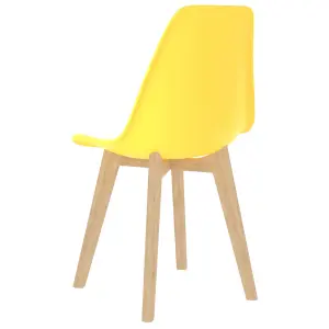 Berkfield Dining Chairs 2 pcs Yellow Plastic