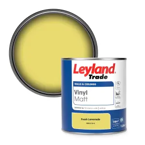 Leyland Trade Vinyl Matt Walls & Ceilings Emulsion Paint Fresh Lemonade (PPG1216-5) 1L