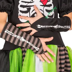 Zombie skeleton costume for girls - black 116 (5-7y)