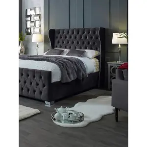 Colleen Plush Velvet Steel Bed Frame