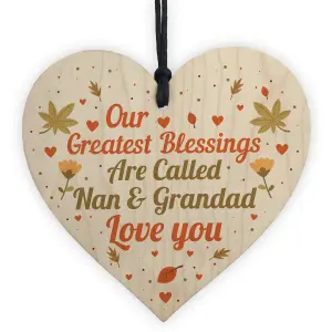 Red Ocean Special Nan And Grandad Gift For Birthday Christmas Wooden Heart Grandparent Keepsake Plaque