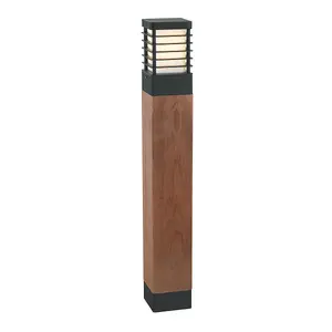 Elstead Halmstad Outdoor Large Wooden Bollard, E27