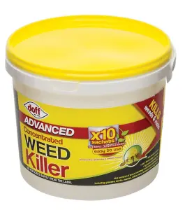 Doff Advanced Concentrated Weed Killer Soluble Kills Roots 10 x 80ml Sachet Tub