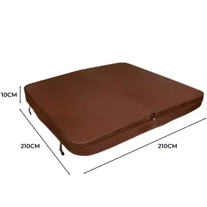 Hot Tub Spa Cover Brown 2.1m x 2.1m