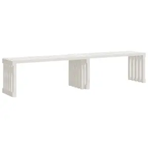 Berkfield Garden Bench Extendable White 212.5x40.5x45 cm Solid Wood Pine