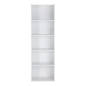 Aliesha Open Shelf Bookcase White / 132.1cm H x 40.1cm W x 23.9cm D