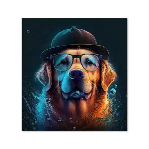 Golden Retriever Dog Premium Glass Kitchen Splashback W600mm x H600mm