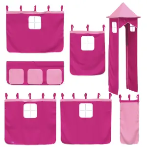 Berkfield Kids' Loft Bed with Tower without Mattress Pink 80x200 cm