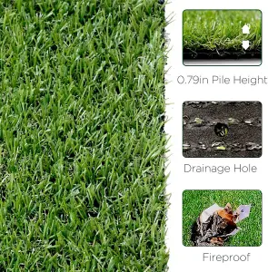 Premium Artificial Grass Turf 25mm Pile Height, High Density Fake Faux Grass Turf, Natural and Realistic Looking Garden (1mx4m)