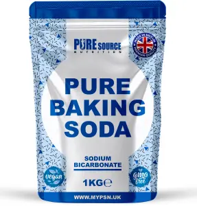 Pure Source Nutrition Baking Soda 2KG (1kg x 2 Bags) Multi Purpose Household Cleaner Sodium Bicarbonate of Soda